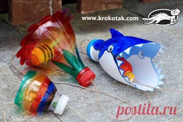 Забавная игра из пустых пластиковых бутылок | krokotak