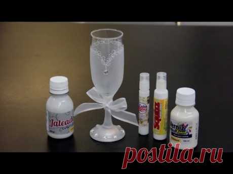 Passo a passo - Decorando uma taça para casamento com jateado - Alciana Rossi.