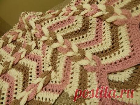 Cobija Manta Crochet Trenzas u Ochos