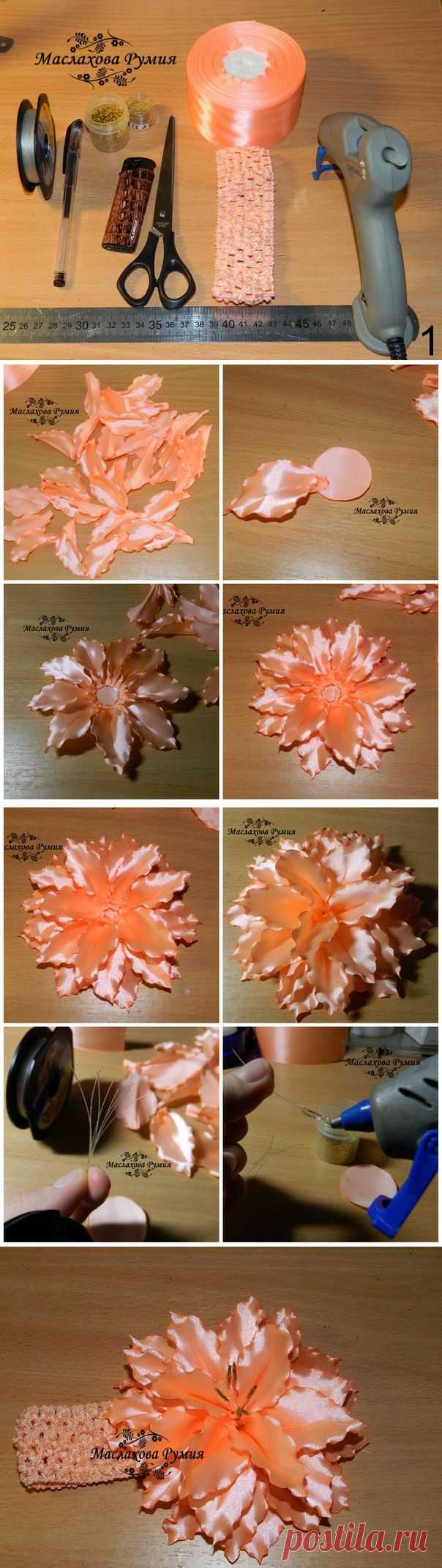 How to DIY Beautiful Satin Ribbon Rumia Lily Flower | www.FabArtDIY.com