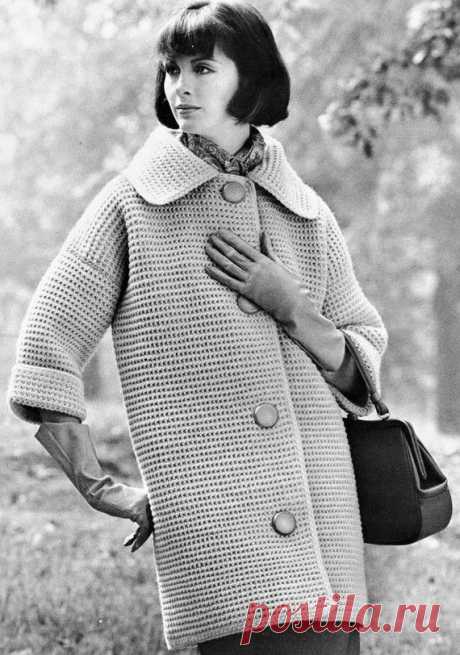 Women's 1960s Retro Crochet Coat -- PDF CROCHET PATTERN