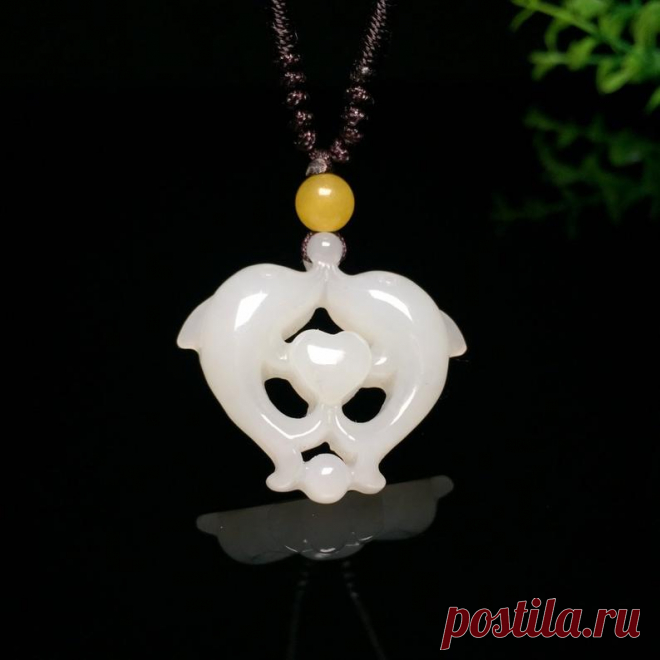 Love of dolphins Delicate hotan jade dolphin pendant | Etsy
