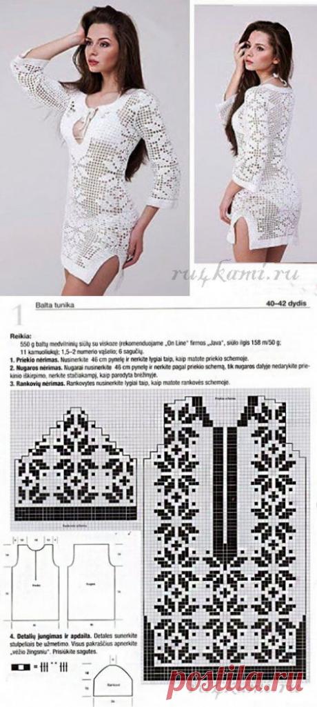 Туника крючком, филейное вязание » Сайт &quot;Ручками&quot; - делаем вещи своими руками