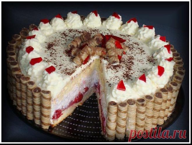 Шоколадный торт с творожным кремом "Нежность".