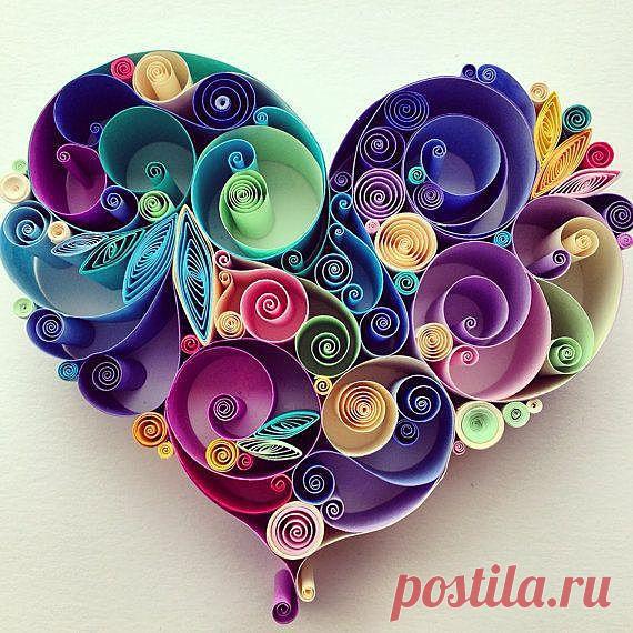 Сердце в технике квиллинг - лук пользователя Натали