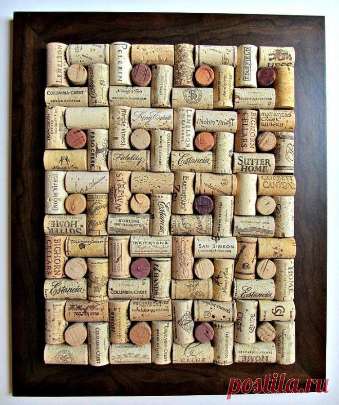 Wine Cork Board with Brown Frame