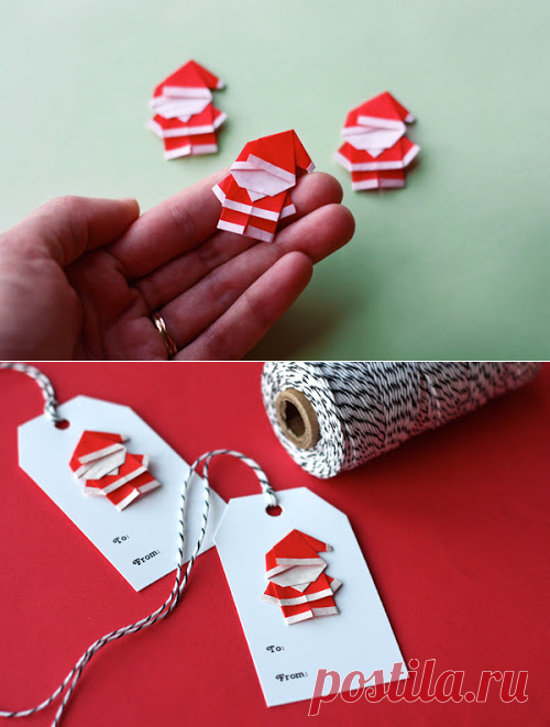 Make a tiny origami Santa | How About Orange