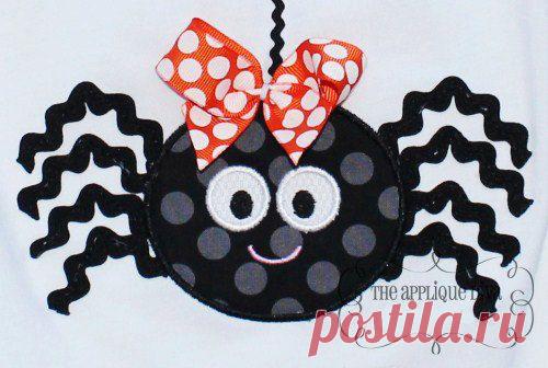 Halloween Ric rac Spider Digital Embroidery Design Machine Applique