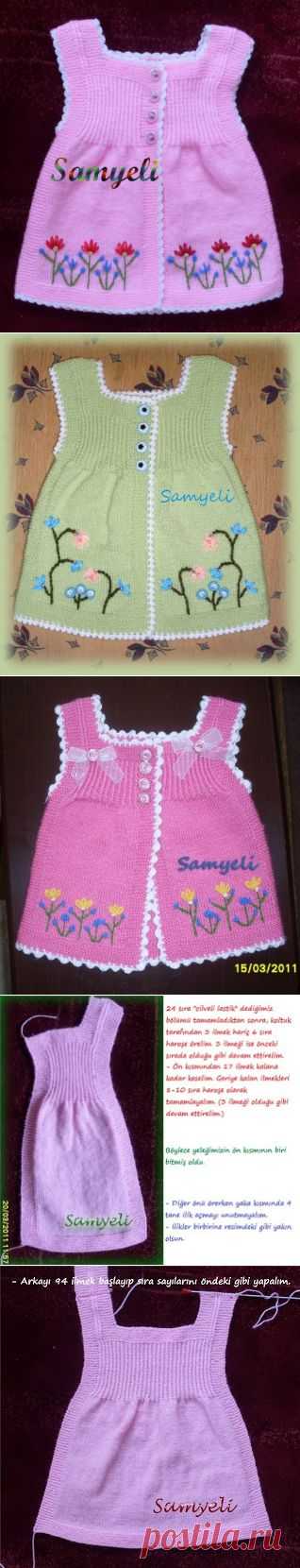 Сарафанчик.Kız Bebek Yeleğinin Yapılış.