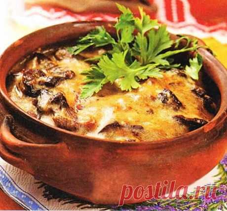 Жаркое с грибами в горшочках . Рецепт