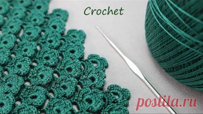 Всего 2 ряда!!! ПОТРЯСАЮЩИЙ УЗОР КРЮЧКОМ простое вязание SUPER EASY Beautiful Flower Pattern Crochet