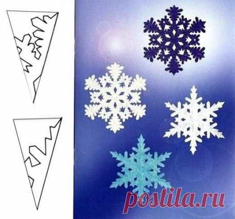 Схемы для вырезания снежинок