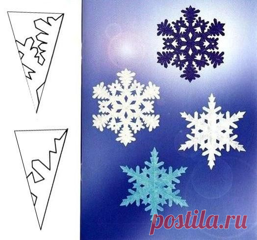 Схемы для вырезания снежинок