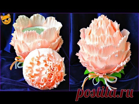 Шкатулка роза в  подарок из гофро бумаги.