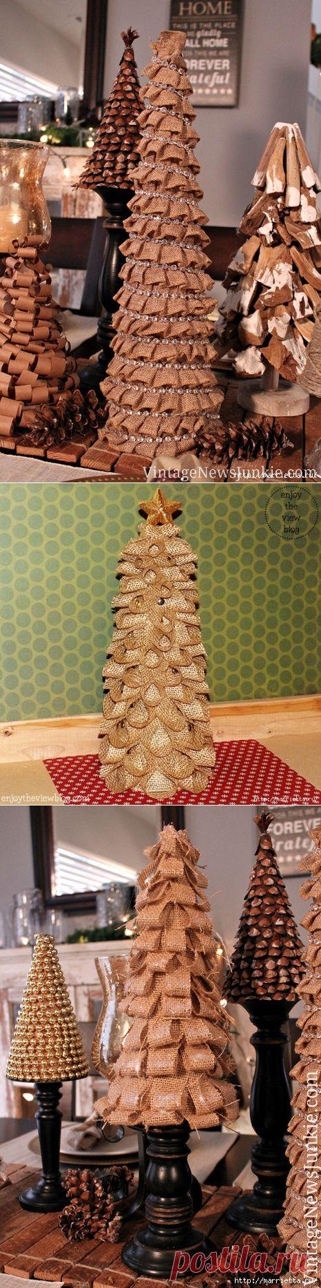 Новогодние ёлки из мешковины. Идеи и мастер-классы. / Обсуждение на LiveInternet - Российский Сервис Онлайн-Дневников