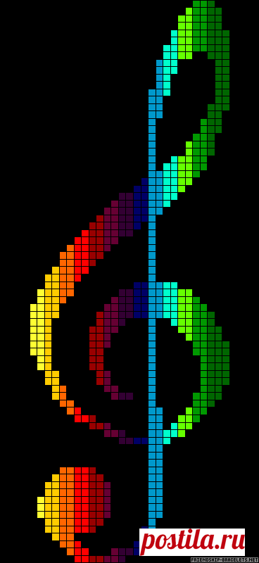 Rainbow clef perler bead pattern