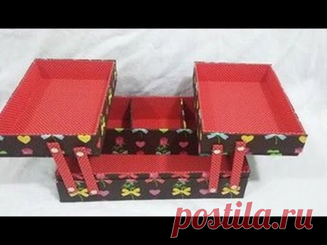 caixa com bandejas articuladas DIY - YouTube