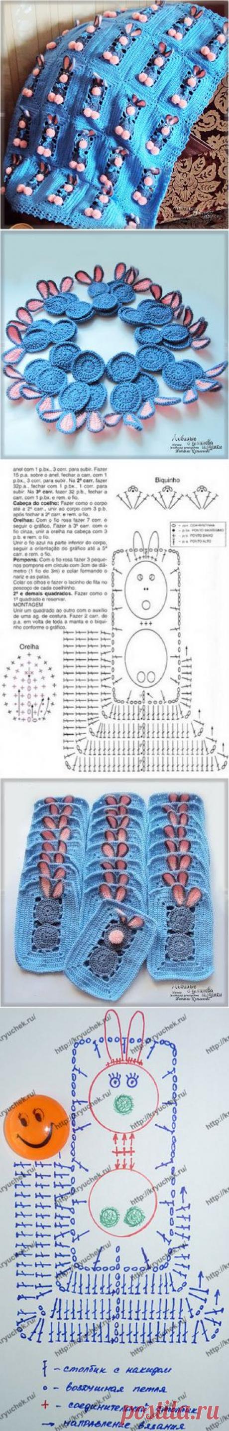 Плед с зайками