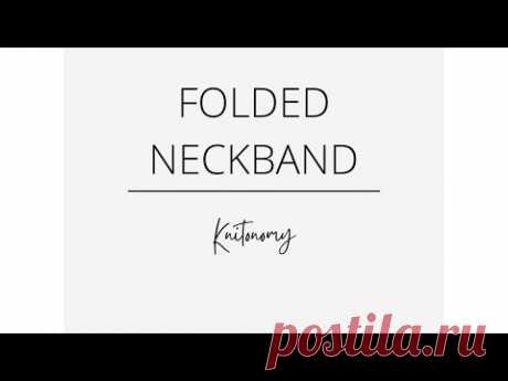 Folded neckband knitting