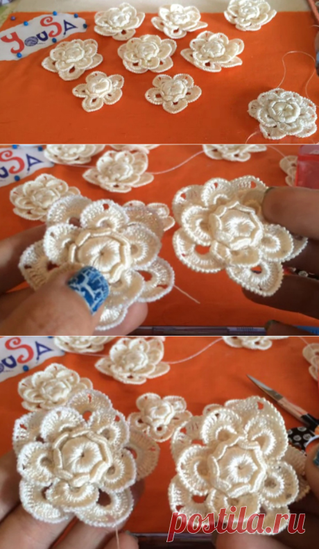 CROCHET IRLANDES- Vestido de novia Tutorial 1 - ВИДЕО