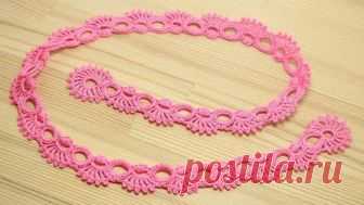 Кайма для ирландского кружева - урок вязания крючком - crochet irish lace