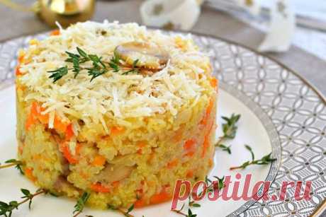 Гарнир из цветной капусты с грибами — Домашняя кулинария
