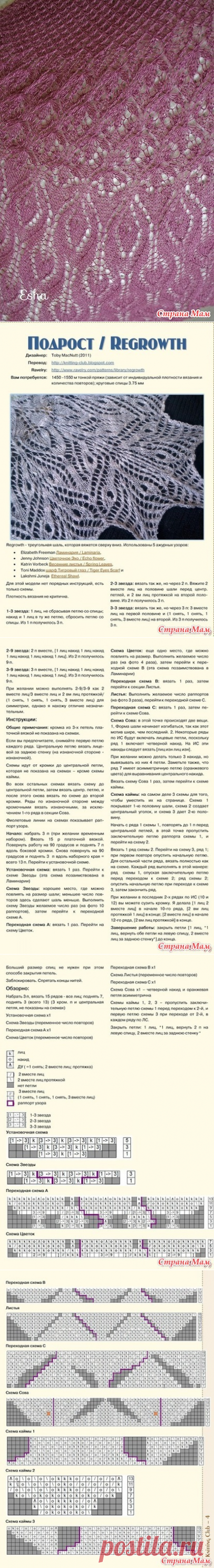 Шаль "Зимний лес" - Вязание - Страна Мам