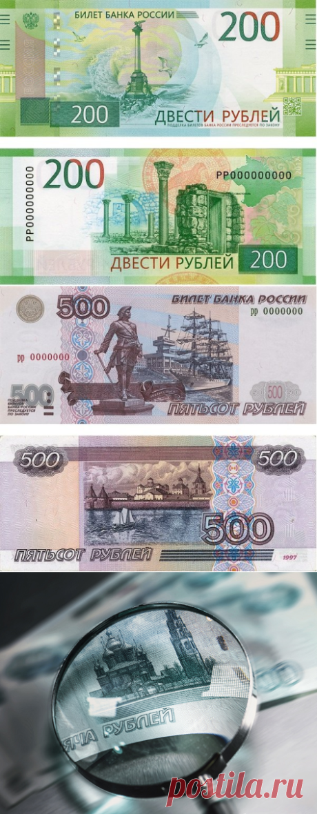 Какие города изображены на купюрах современной России (серии 1997 и 2017 гг.)