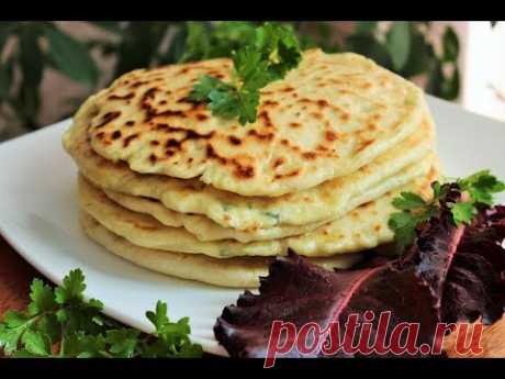 ЛЕПЕШКИ С ТВОРОГОМ И ЗЕЛЕНЬЮ на простокваше (или кефире), очень вкусно и просто!