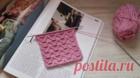 Узор спицами с эффектной геометрией.🧶