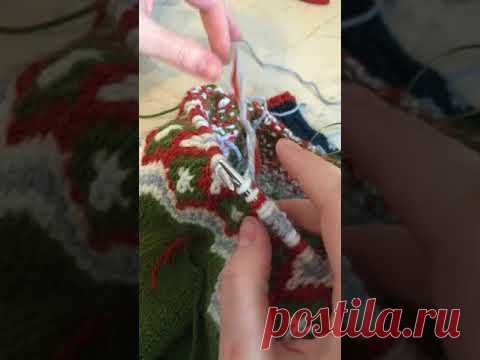 Трёхцветный жаккард без протяжек
