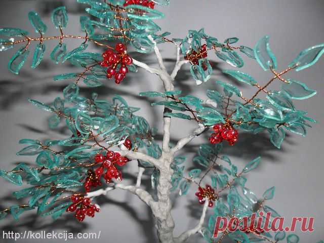 Деревья из пластиковых бутылок. Рябина..