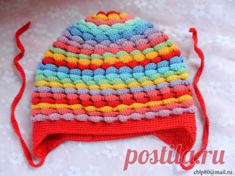 Радужная Шапочка для девочки крючком – Амигурумик