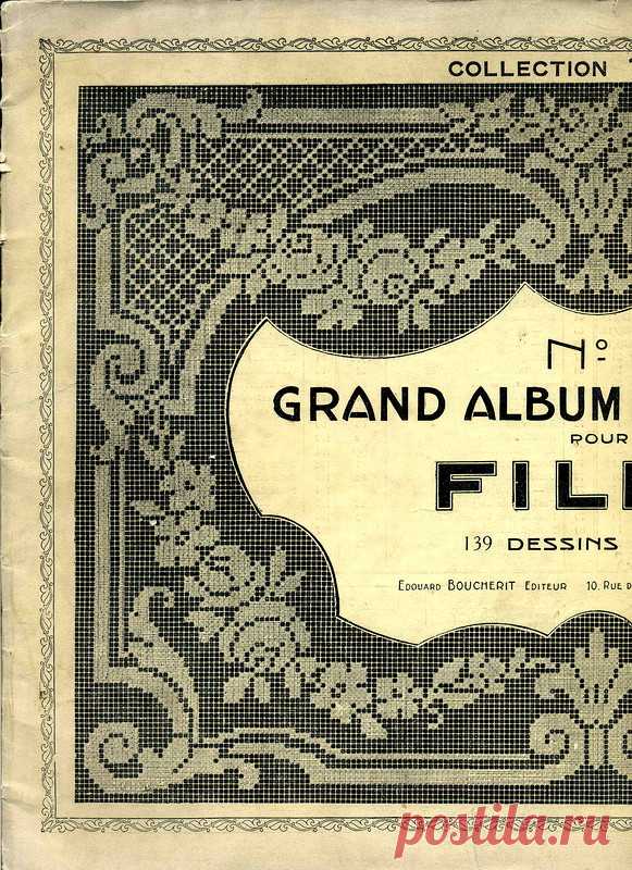 Филейные узоры крючком схемы. Филейные узоры. Книга. 1908 год. |