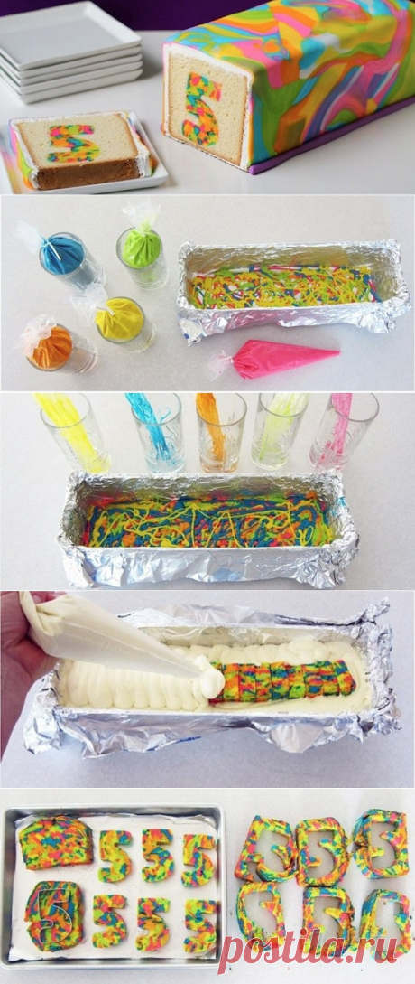 Рецепт разноцветного пирога