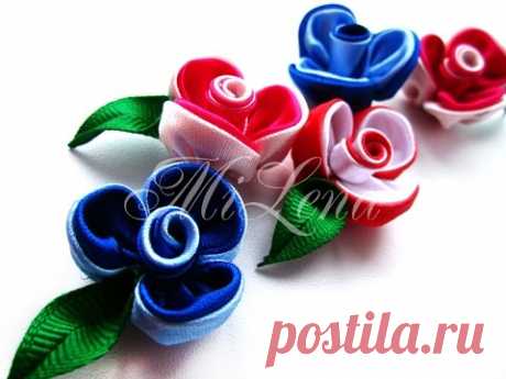 Цветок канзаши / Мастер-класс / Kanzashi flower / DIY Kanzashi / Ribbon flower tutorial