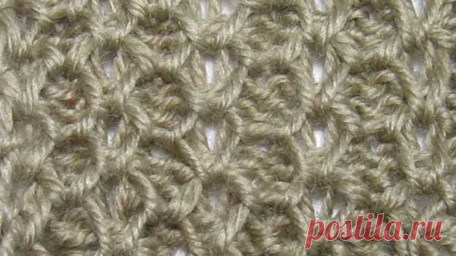 Узор спицами «Вертикальные СОТЫ» по КРУГУ, схема с описанием ВИДЕО - Мир интересов
