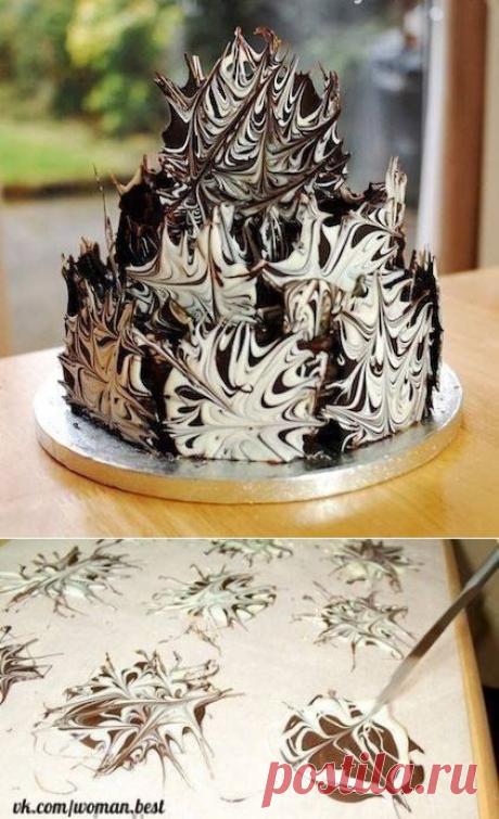 Шоколадный взрыв. Украшаем торт
