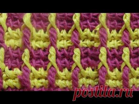Узор вязания с рельефными столбиками   Crochet pattern   52