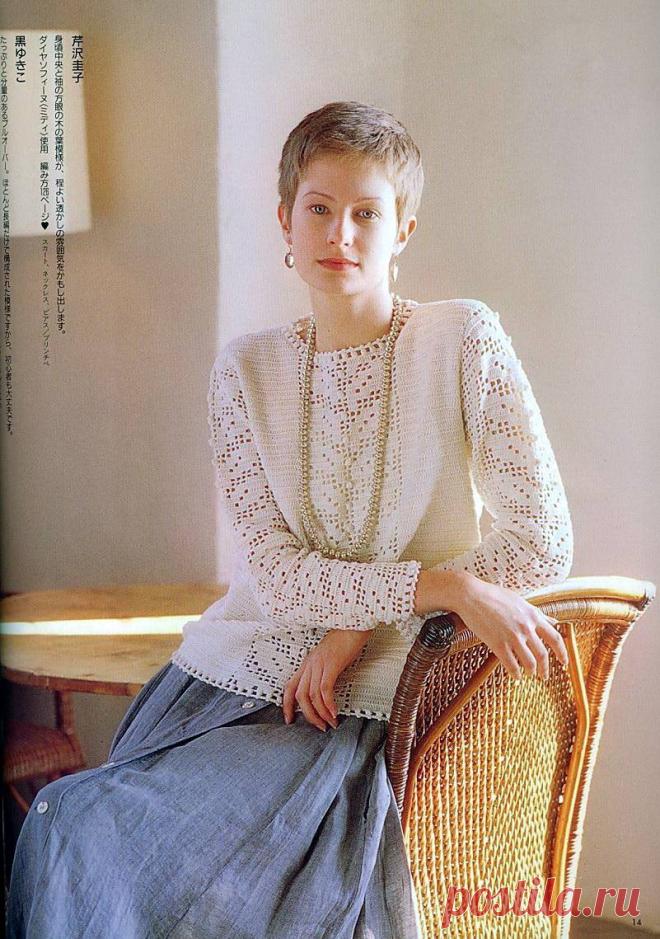 Вязаные творения в технике филе.