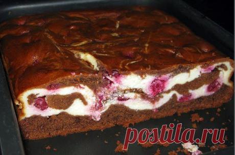 шеф-повар Одноклассники: Брауни с творогом и вишней.