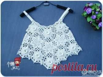 Милый топ крючком для девочки. Схемы