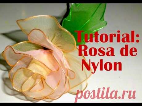 Tutorial Rosa de Nylon - How to make a nylon flower: Rose