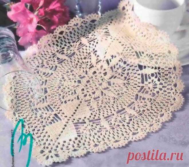 Овальная салфетка, вяжем крючком