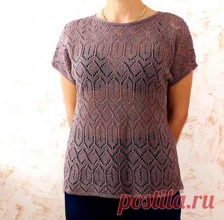 Вяжем спицами ажурный топ | Инна Змиевская | Дзен