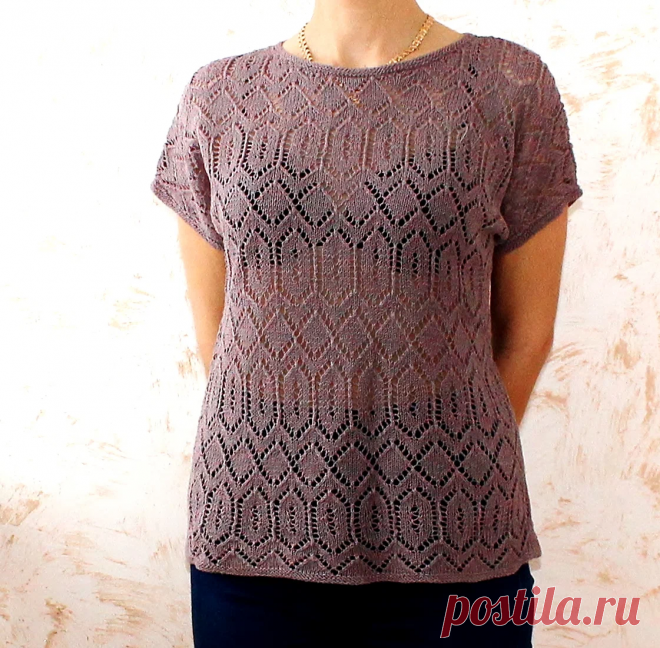 Вяжем спицами ажурный топ | Инна Змиевская | Дзен
