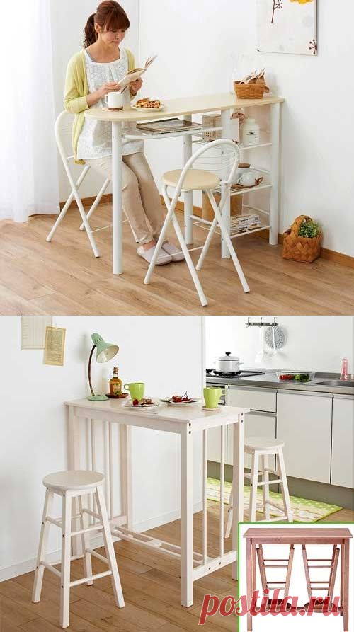10 модных идей для маленькой кухни: высокий стол