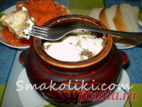 Картофель с курицей и грибами в горшочке. Пошаговый рецепт с фото на Smakoliki.com