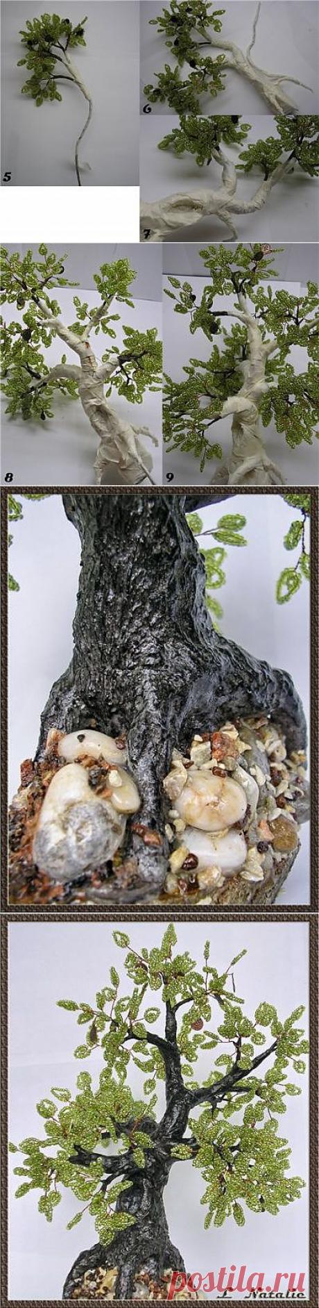 Мастер-класс: Дуб из бисера