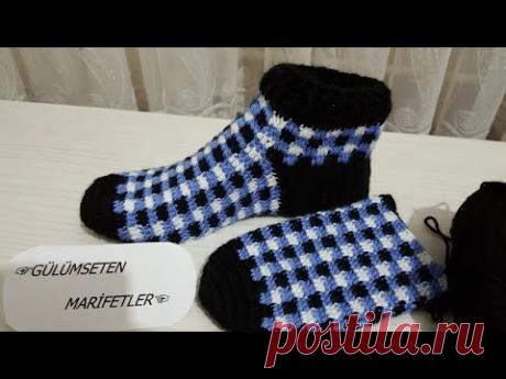 ТАПОЧКИ-СЛЕДКИ КРЮЧКОМ И СПИЦАМИ.